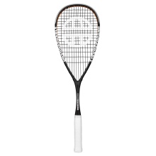 UNSQUASHABLE Rakieta do squasha James Willstrop Hero (130g/z ciężarem na rączce) 2024 czarna/pomarańczowa - naciągnięta -